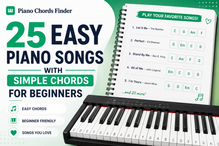 25 Easy Piano Songs With Simple Chords for Beginners - pianochordsfinder
